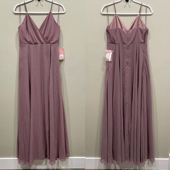 NWT Birdy Grey Kaia Chiffon Dark Mauve Dress - Size: Medium - Picture 3 of 16